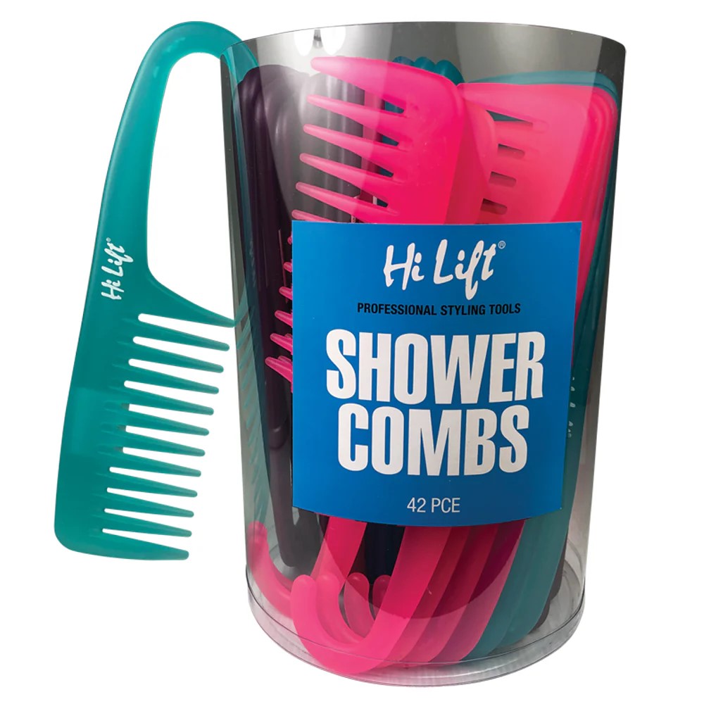 Hi Lift Shower Combs Assorted Colours 42 pieces Hi Lift Shower Combs Assorted Colours 42 pieces