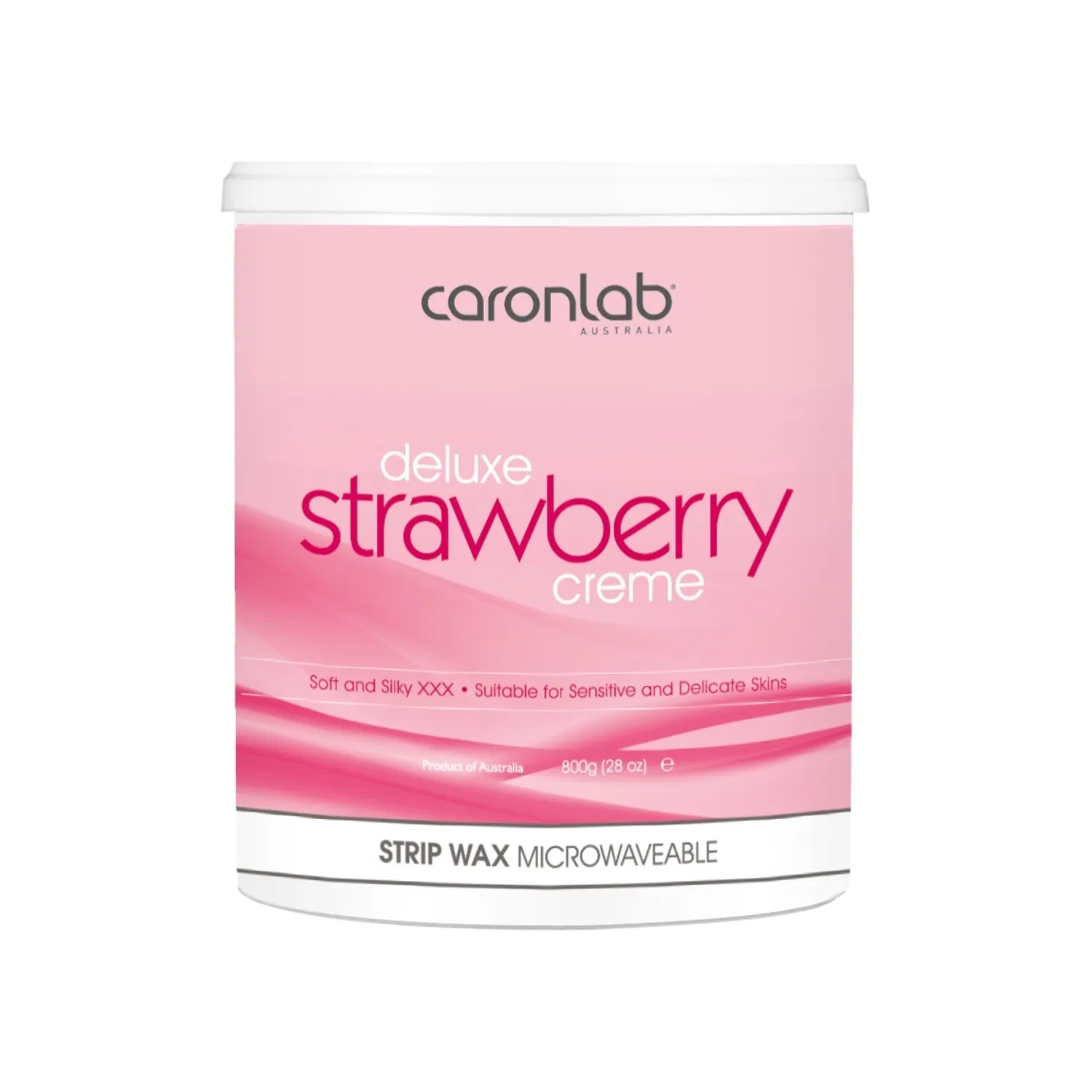 Caron Lab Deluxe Strawberry Creme Strip Wax Microwaveable 800ml Caron Lab Deluxe Strawberry Creme Strip Wax Microwaveable 800ml