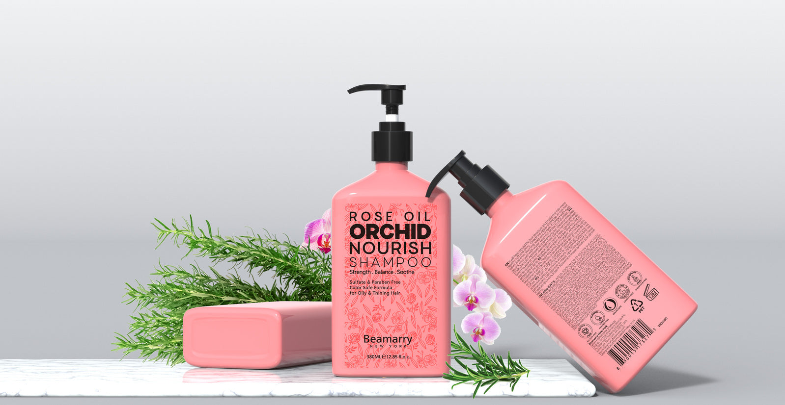 BEAMARRY ROSE OIL ORCHID NOURISH SHAMPOO 380ml BEAMARRY ROSE OIL ORCHID NOURISH SHAMPOO 380ml