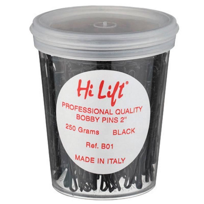 Hi Lift Bobby Pins Black 250g Tub Hi Lift Bobby Pins Black 250g Tub