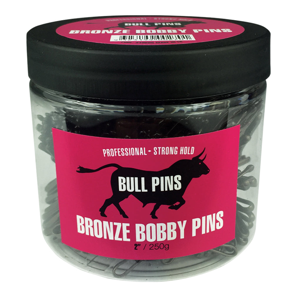 Bull Bobby Pins - Heavy Duty Super Strong Bronze 250g Tub