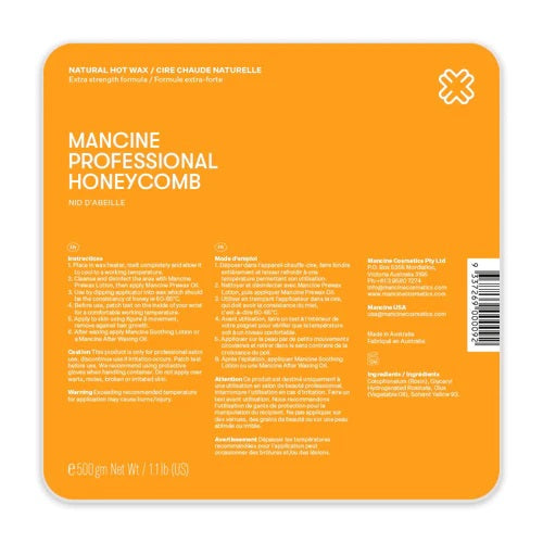 Mancine Professional Natural Hot Wax: Honeycomb 500g