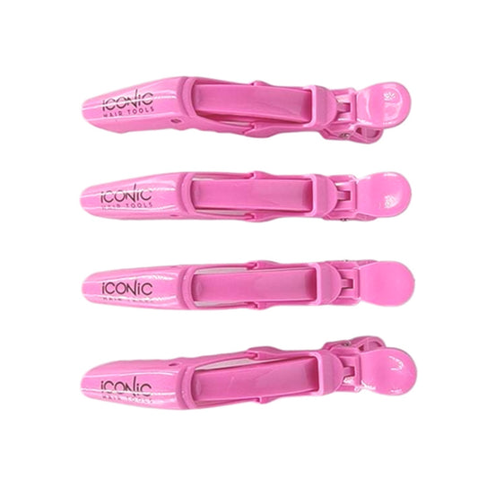 Iconic Hair Tools - Pink Croc Clips 4 Pack