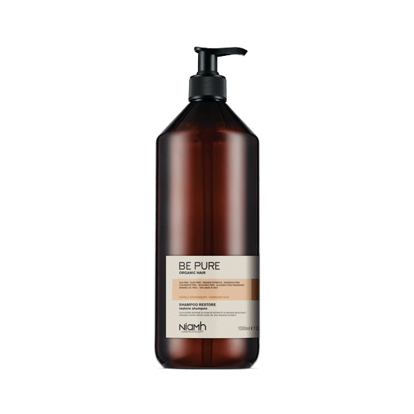 Be Pure Restorative shampoo and Restorative mask for damaged hair 1L Duos - Made in Italy