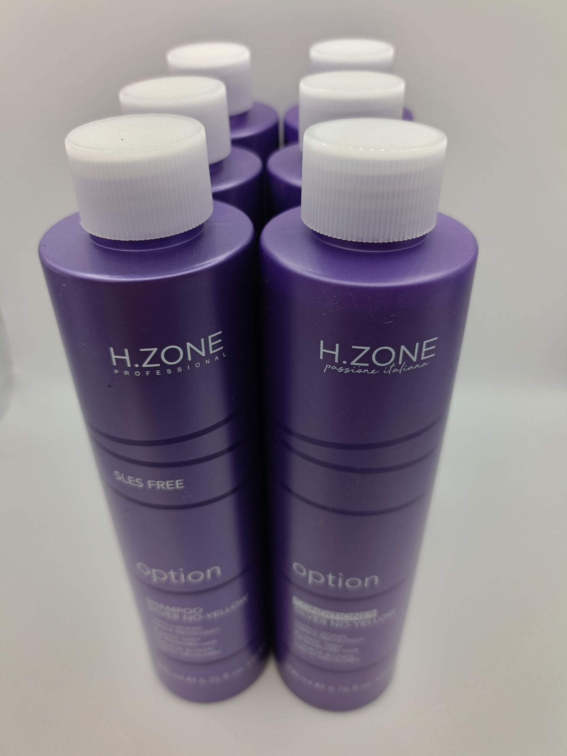 H.Zone Option Anti-Yellow Silver 3x Shampoo and 3x Conditioner Combo - 200ml